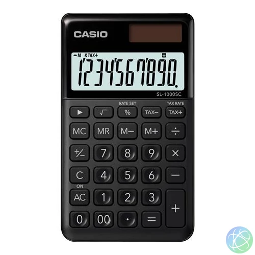Zsebszámológép, 10 számjegy, CASIO "SL 1000", fekete