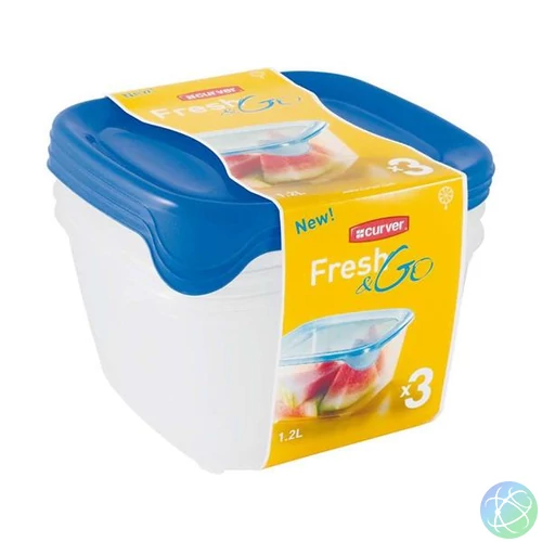 Ételtartó szett, 3x1,2 l, CURVER "Fresh&go"