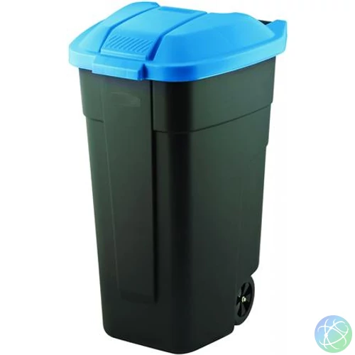 Görgős szemetes, műanyag, 110l, CURVER, kék/fekete