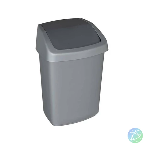 Billenős szemetes, 25 l, CURVER "Swing top", ezüst/grafit