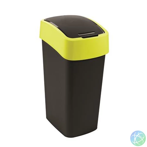 Billenős szemetes, 45 liter, CURVER "Pacific flip bin", fekete/sárga