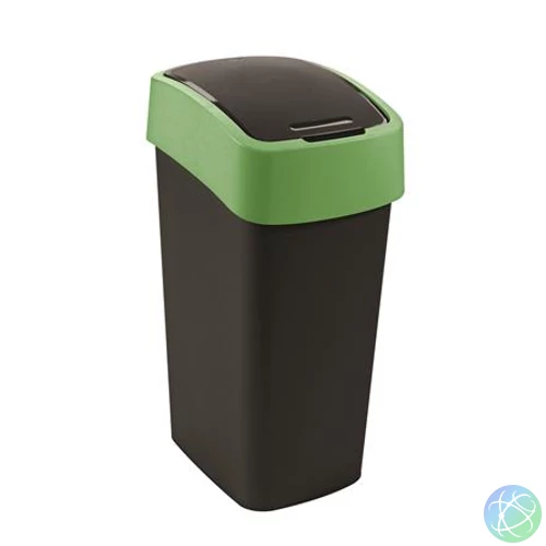 Billenős szemetes, 45 liter, CURVER "Pacific flip bin", fekete/zöld