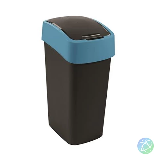 Billenős szemetes, 45 liter, CURVER "Pacific flip bin", fekete/kék