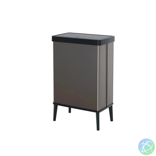 Fedeles szemetes, nyomógombos, 54 liter, CURVER "Verto High", szürke/fekete
