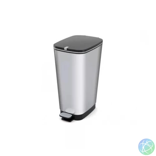 Pedálos szemetes, fémhatású, 45 l, CURVER "Chic", ezüst
