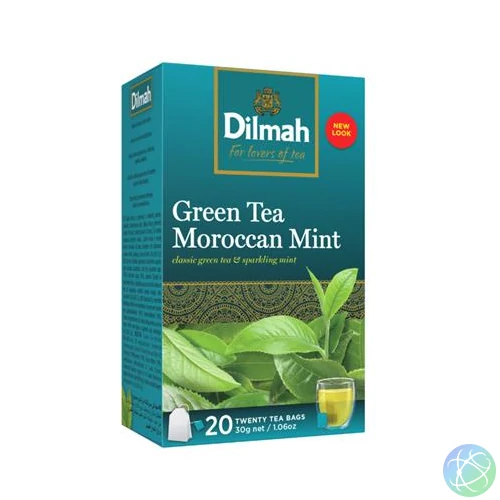 Zöld tea, 20x1,5g, DILMAH "Marokkói menta"