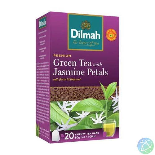 Zöld tea, 20x1,5g, DILMAH, jázmin