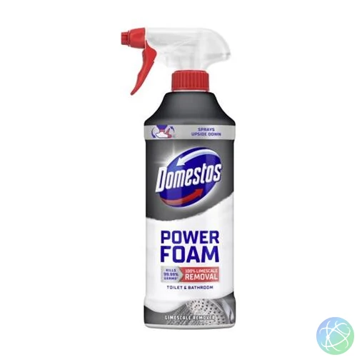 WC- és fürdőszoba tisztító hab, 435 ml, DOMESTOS "Power Foam", vízkőoldó