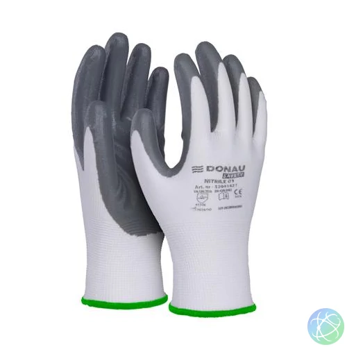 Szerelőkesztyű, nitril, DONAU "Safety 01",11/XXL méret, szürke