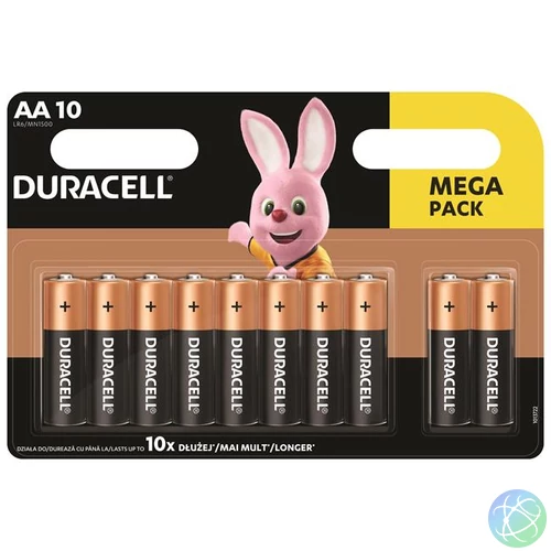 Elem, AA ceruza, 10 db, DURACELL "Basic"