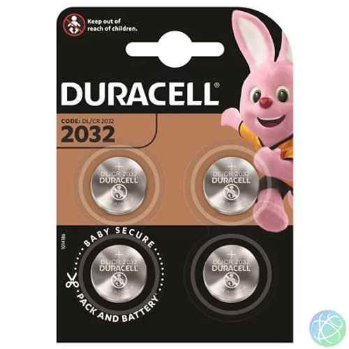 Gombelem, CR2032, 4 db, DURACELL