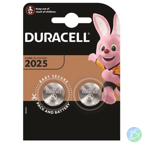 Gombelem, CR2025, 2 db, DURACELL