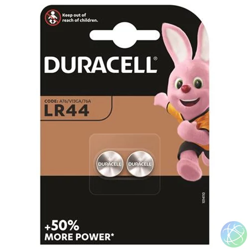 Gombelem, LR44, 2 db, DURACELL
