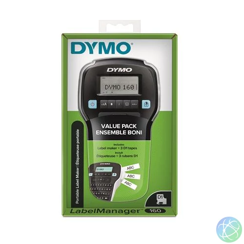 Elektromos feliratozógép, DYMO "LM 160", fekete, + 3 db D1 szalag