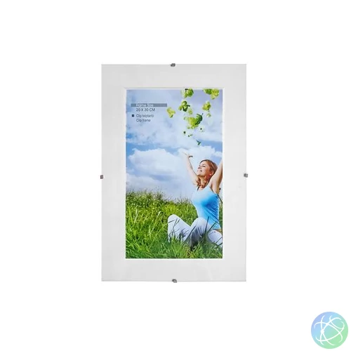 Képkeret, klipes, üveggel, 20x30 cm