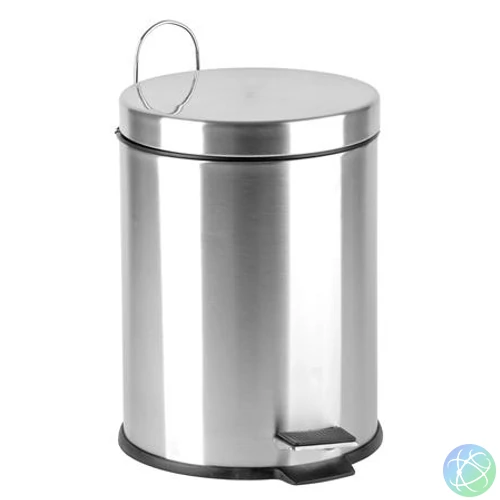 Pedálos szemetes, rozsdamentes acél, kivehető műanyag vödörrel, 5 liter