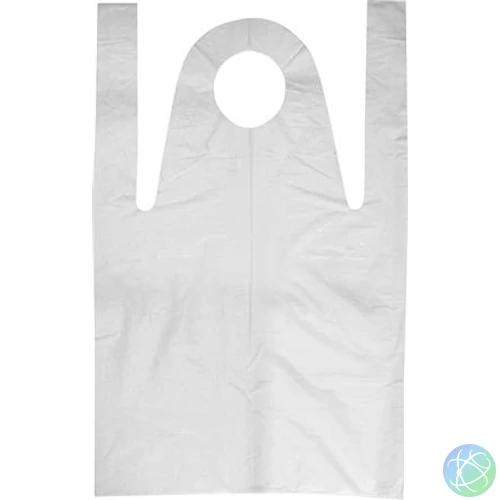 Fóliakötény, fehér, HDPE, tömbösített, 80x125