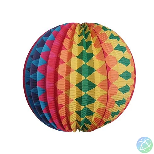 Lampion, kerek, 22cm, színes
