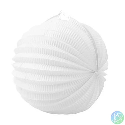 Lampion, kerek, 22 cm, fehér