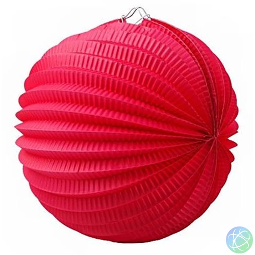 Lampion, kerek, 22 cm, piros