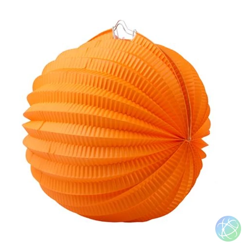 Lampion, kerek, 22 cm, narancs