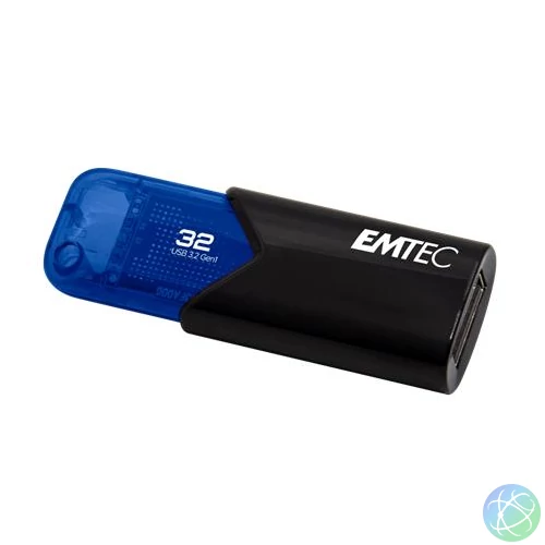 Pendrive, 32GB, USB 3.2, EMTEC "B110 Click Easy", fekete-kék