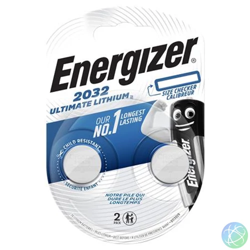 Gombelem, CR2032, 2 db, színjelző, ENERGIZER "Ultimate Lithium Performance"