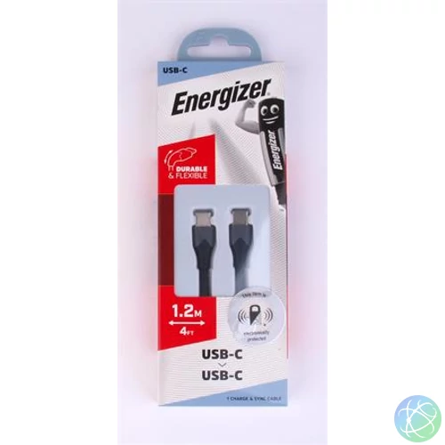 USB kábel, USB-C - USB-C, 1,2m, ENERGIZER, fekete