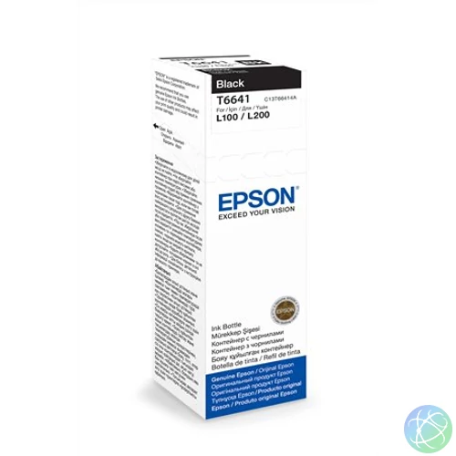 T66414A10 Tinta L100, 200mfp nyomtatókhoz, EPSON, fekete, 70ml