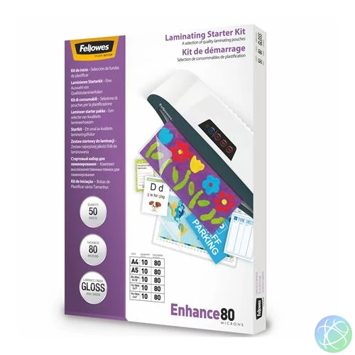Meleglamináló fólia, 80 mikron, fényes, 50 db, FELLOWES