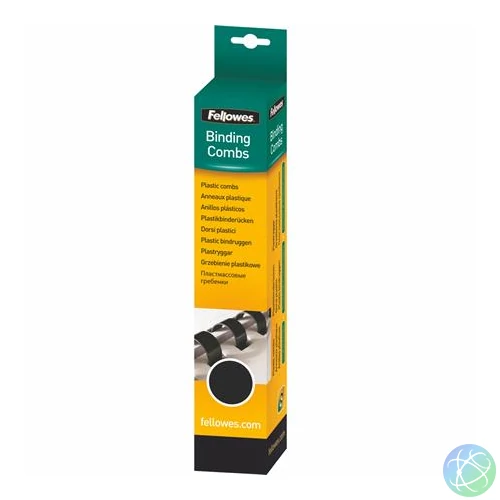 Spirál, műanyag, 14 mm, 81-100 lap, FELLOWES, 25 db, fekete