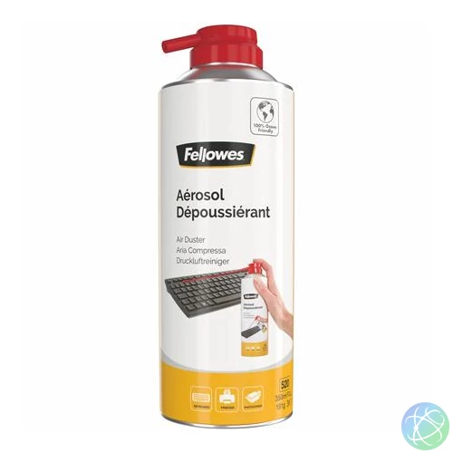 Sűrített levegős porpisztoly, HFC mentes, gyúlékony, 520 ml/350 ml, FELLOWES