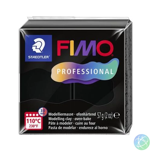 Gyurma, 57 g, égethető, FIMO "Professional", fekete