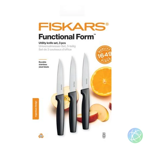 Késkészlet, általános, 11 cm, FISKARS "Functional Form" fekete