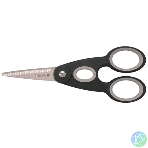 Olló, konyhai, 22 cm FISKARS "Functional ReNew", fekete