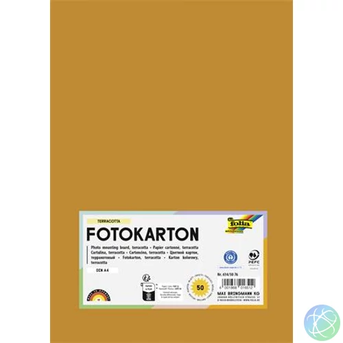 Dekorkarton, 2 oldalas, A4, 300 g, 50 lap, FOLIA, terrakotta