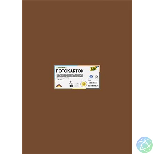 Dekorkarton, 2 oldalas, 50x70 cm, 300 g, 10 lap, FOLIA, csokoládébarna