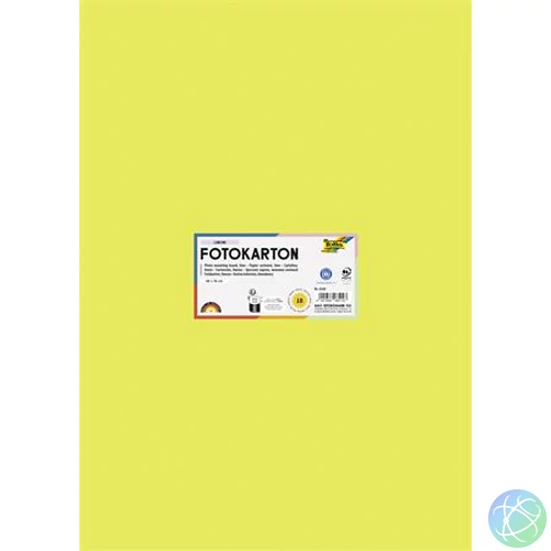 Dekorkarton, 2 oldalas, 50x70 cm, 300 g, 10 lap, FOLIA, lime