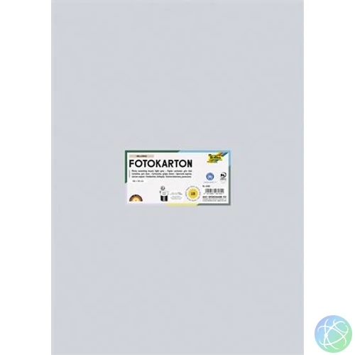 Dekorkarton, 2 oldalas, 50x70 cm, 300 g, 10 lap, FOLIA, halvány szürke