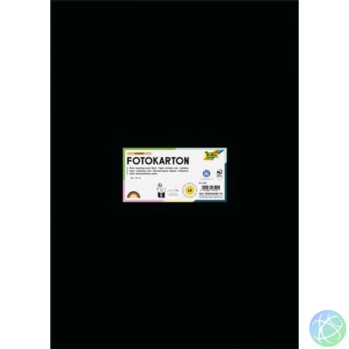 Dekorkarton, 2 oldalas, 50x70 cm, 300 g, 10 lap, FOLIA, fekete