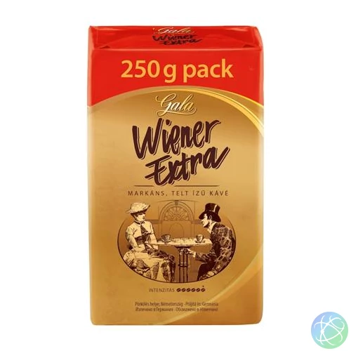 Kávé, pörkölt, őrölt, 250 g, GALA "Wiener Extra"