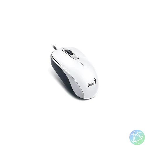Egér, vezetékes, optikai, normál méret, USB, GENIUS "DX-120", fehér