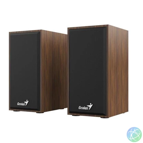 Hangszóró, 2.0, 6W, USB táp, fa burkolat, GENIUS "SP-HF180", barna