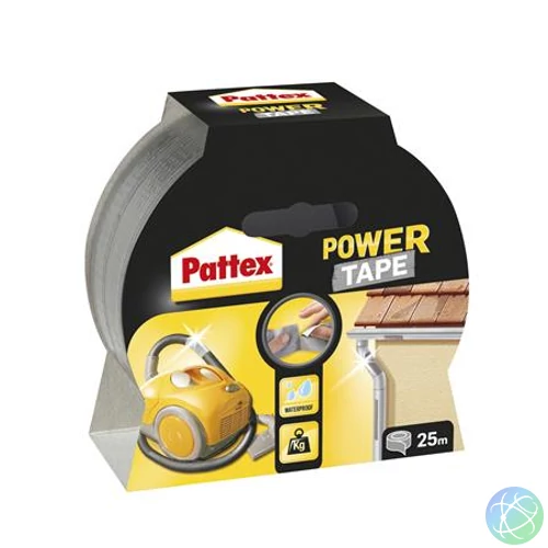 Ragasztószalag, 50 mm x 25 m, HENKEL "Pattex Power Tape", ezüst