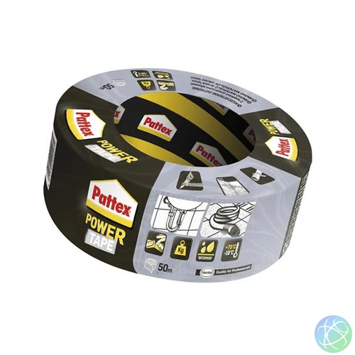 Ragasztószalag, 50 mm x 50 m, HENKEL "Pattex Power Tape", ezüst