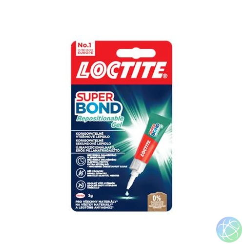 Pillanatragasztó gél, 3 g, HENKEL "Loctite Super Bond Repositionable Gel"