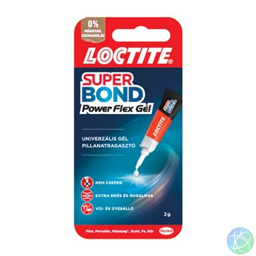 Pillanatragasztó gél, 2 g, HENKEL "Loctite Super Bond Power Flex Gél"