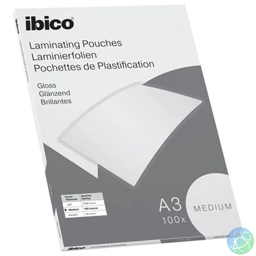Meleglamináló fólia, 100 mikron, A3, fényes, IBICO "Medium"