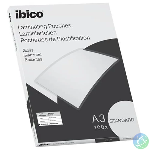 Meleglamináló fólia, 125 mikron, A3, fényes, IBICO "Standard"