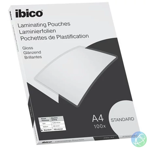 Meleglamináló fólia, 125 mikron, A4, fényes, IBICO "Standard"